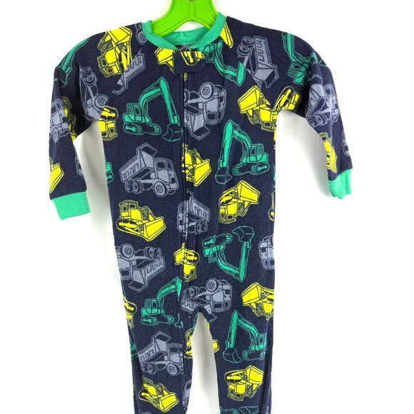 Just One You by Carter’s Boys 3T Construction Print Footed Sleeper Pajamas - Picture 1 of 8